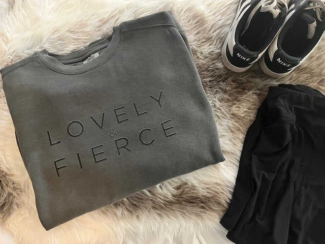 Gray Sweatshirt With Black Writing