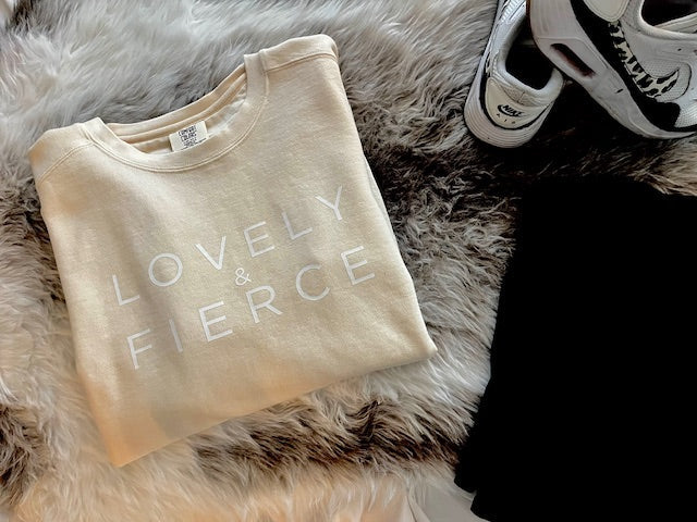 Ivory Sweatshirt With White Letters