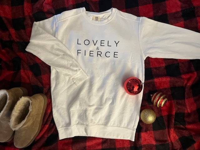 Ivory Sweatshirt With Black Letters