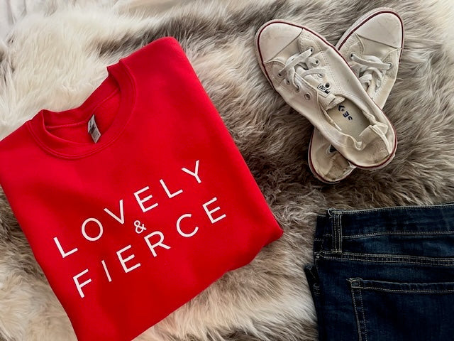 Red Sweatshirt With White Writing
