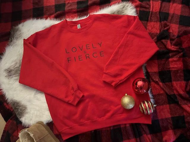 Red Sweatshirt With Black Writing