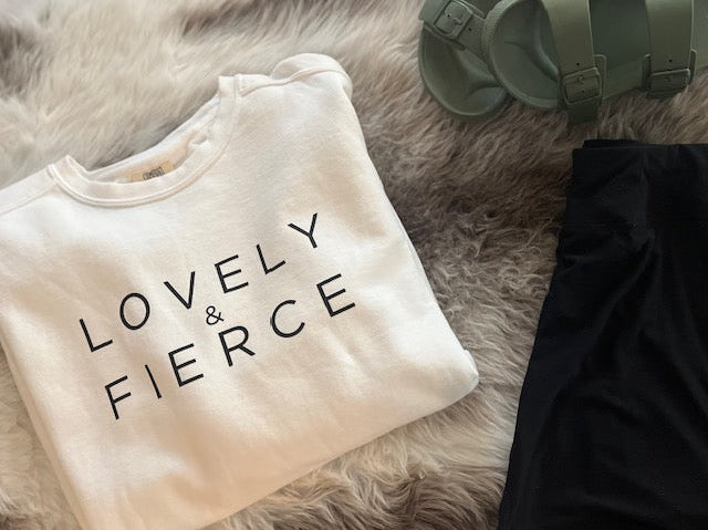 White Sweatshirt With Black Writing